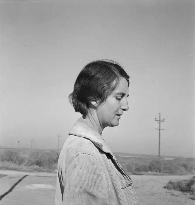 Framed Print : Mrs. Bartheloma, three years from Nebraska farm, Nyssa Heights, Malheur County, Oregon, 1939. Creator: Dorothea Lange Framed Print : Mrs. Bartheloma, three years from Nebraska farm, Nyssa Heights, Malheur County, Oregon, 1939. Creator: Dorothea Lange