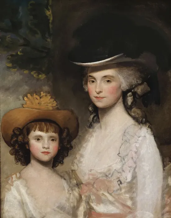 Framed Print : Mrs. Blades and her Daughter, c1770s. Creator: Gilbert Stuart Framed Print : Mrs. Blades and her Daughter, c1770s. Creator: Gilbert Stuart