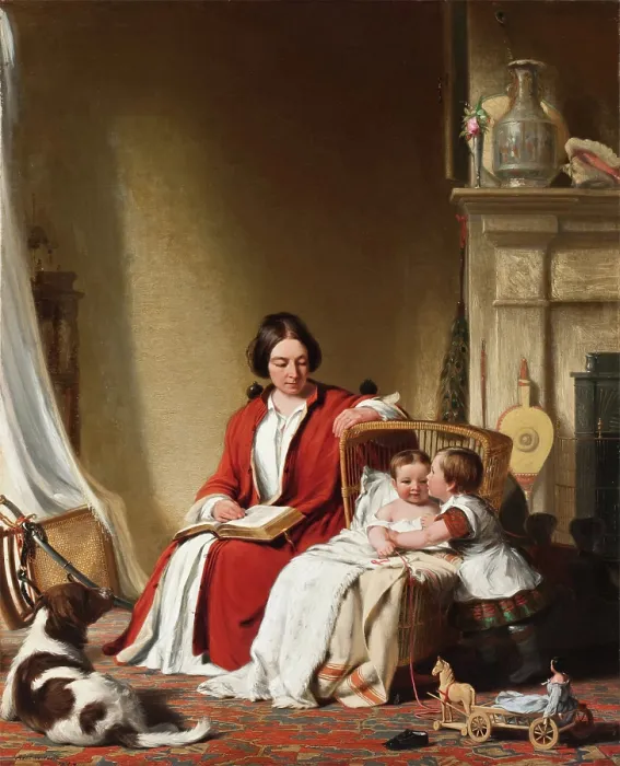Framed Print : Mrs. Bradford Ripley Alden and her Children, 1852. Creator: Robert Walter Weir Framed Print : Mrs. Bradford Ripley Alden and her Children, 1852. Creator: Robert Walter Weir