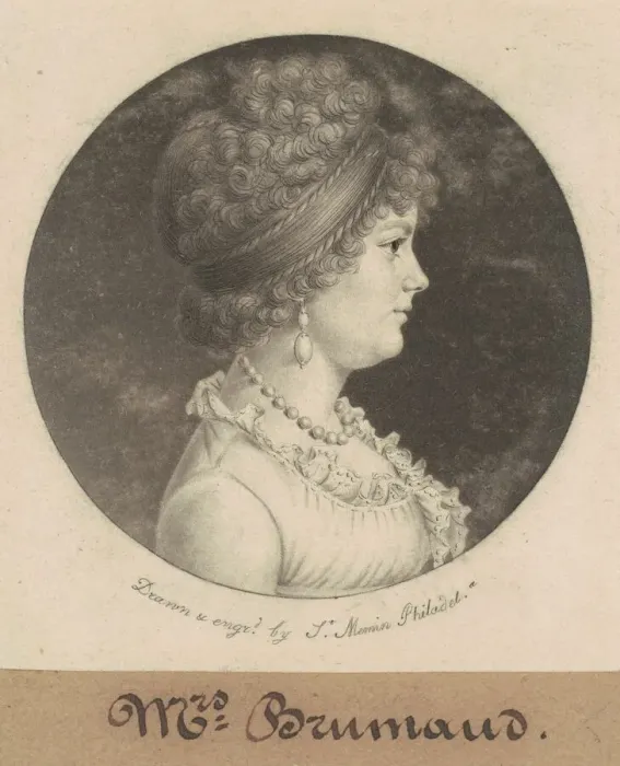 Framed Print : Mrs. Brumaud, 1800. Creator: Charles Balthazar Julien Fevret de Saint-Memin Framed Print : Mrs. Brumaud, 1800. Creator: Charles Balthazar Julien Fevret de Saint-Memin