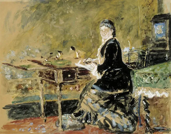 Framed Print : Mrs Caroline Schloss, 1870-1906. Creator: Ernst Josephson Framed Print : Mrs Caroline Schloss, 1870-1906. Creator: Ernst Josephson