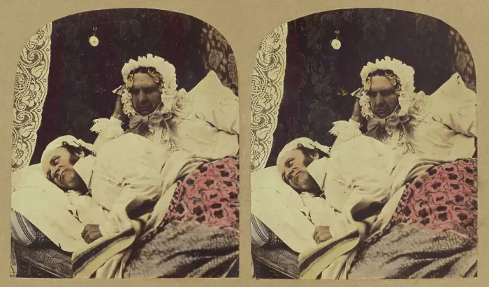 Framed Print : Mrs. Caudle's Curtain Lectures, about 1860. Creator: London Stereoscopic & Photographic Co Framed Print : Mrs. Caudle's Curtain Lectures, about 1860. Creator: London Stereoscopic & Photographic Co