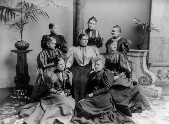 Framed Print : Mrs. Cleveland with ladies of the Cabinet, c1894. Creator: C. M. Bell Studio Framed Print : Mrs. Cleveland with ladies of the Cabinet, c1894. Creator: C. M. Bell Studio