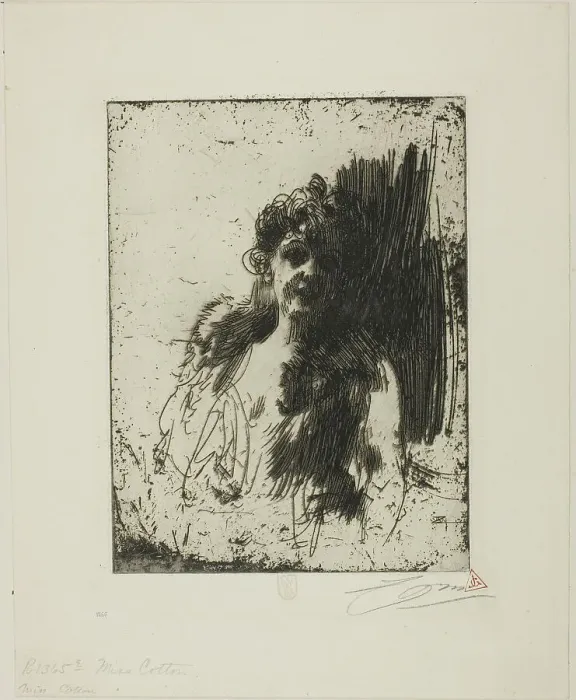 Framed Print : Mrs. Cotton II, 1901. Creator: Anders Leonard Zorn Framed Print : Mrs. Cotton II, 1901. Creator: Anders Leonard Zorn