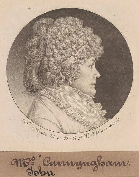 Mrs. Cunnyngham, 1798. Creator: Charles Balthazar Julien Fevret de Saint-Memin