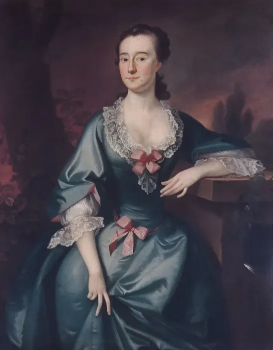 Framed Print : Mrs. David Chesebrough, 1754. Creator: Joseph Blackburn Framed Print : Mrs. David Chesebrough, 1754. Creator: Joseph Blackburn