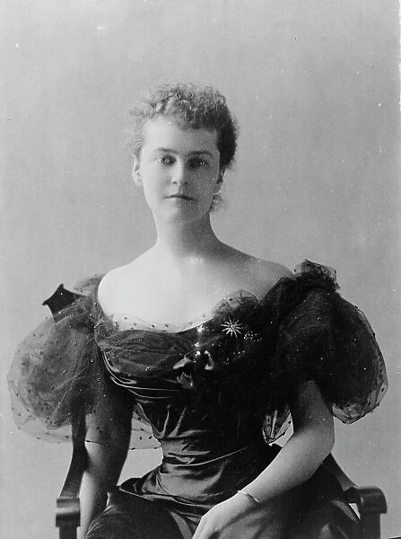 Mrs. Elizabeth Cameron, half-length portrait, seated, facing front, between c1890 and c1910. Creator: Frances Benjamin Johnston