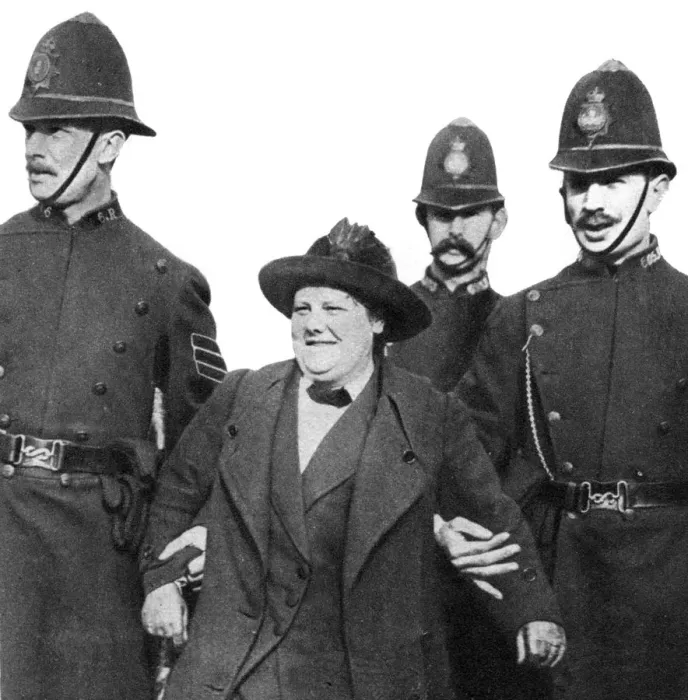 Framed Print : Mrs Flora Drummond, arrested in Hyde Park, London, 1914, (1935) Framed Print : Mrs Flora Drummond, arrested in Hyde Park, London, 1914, (1935)