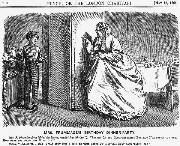 Mrs. Frummages Birthday Dinner-Party, 1866. Artist: Charles Samuel Keene