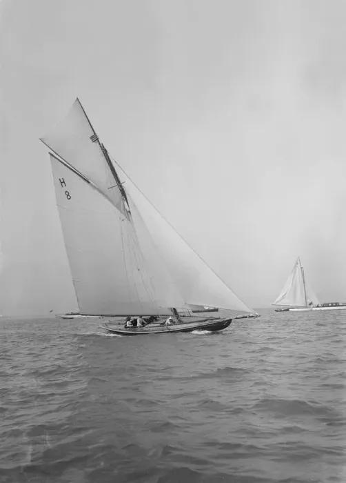 Framed Print : Mrs GA Shenley at the helm of the 8 Metre class Spero (H8). Creator: Kirk & Sons of Cowes Framed Print : Mrs GA Shenley at the helm of the 8 Metre class Spero (H8). Creator: Kirk & Sons of Cowes
