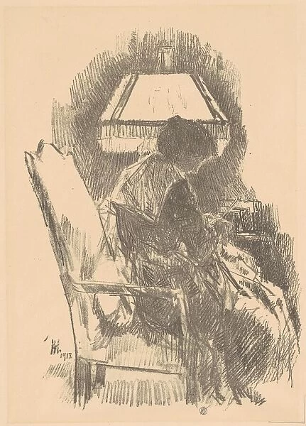 Mrs. Hassam Knitting (large), 1918. Creator: Frederick Childe Hassam