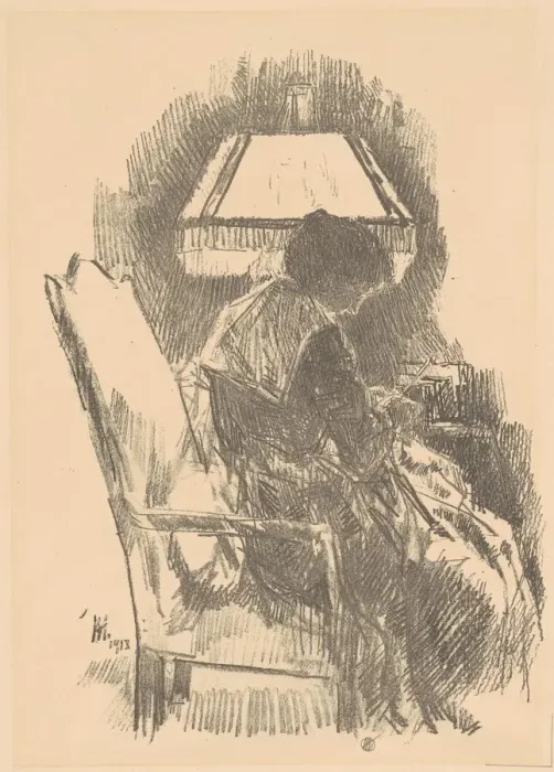 Framed Print : Mrs. Hassam Knitting (large), 1918. Creator: Frederick Childe Hassam Framed Print : Mrs. Hassam Knitting (large), 1918. Creator: Frederick Childe Hassam
