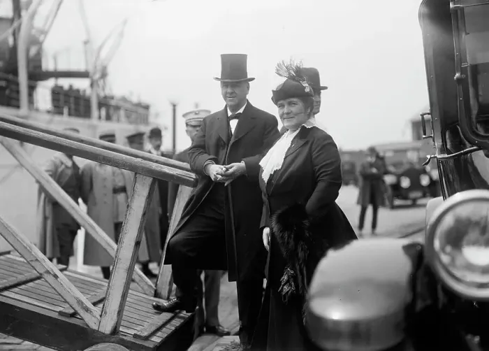 Framed Print : Mrs. Josephus Daniels, with Sec. Daniels Boarding Mayflower. Allied Commission, 1917. Creator: Harris & Ewing. Mrs. Josephus Daniels, with Sec. Daniels Boarding Mayflower. Allied Commission, 1917. Creator: Harris & Ewing Framed Print : Mrs. Josephus Daniels, with Sec. Daniels Boarding Mayflower. Allied Commission, 1917. Creator: Harris & Ewing. Mrs. Josephus Daniels, with Sec. Daniels Boarding Mayflower. Allied Commission, 1917. Creator: Harris & Ewing