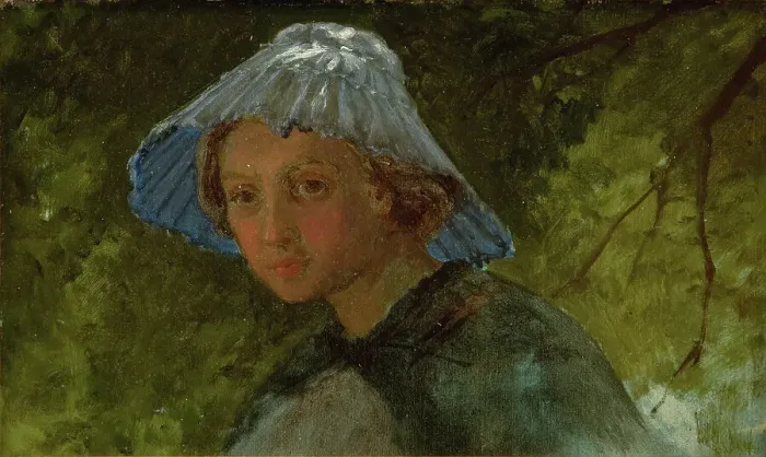 Framed Print : Mrs Linda Frolich with a Sunhat, 1859. Creator: Lorenz Frolich Framed Print : Mrs Linda Frolich with a Sunhat, 1859. Creator: Lorenz Frolich
