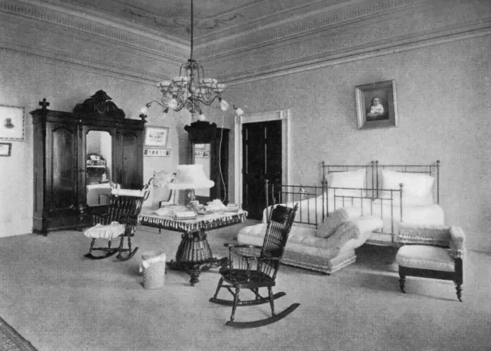 Framed Print : Mrs McKinleys bedroom at the White House, Washington DC, USA, 1908 Framed Print : Mrs McKinleys bedroom at the White House, Washington DC, USA, 1908