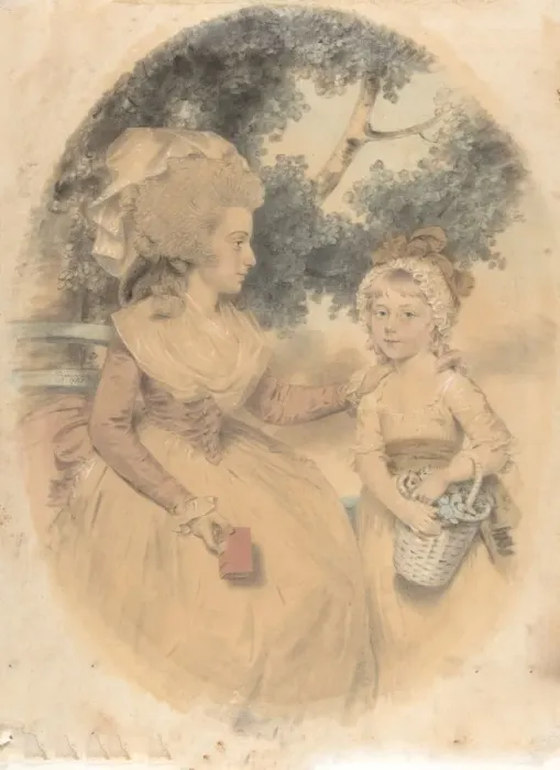 Framed Print : Mrs. Morgan and her Child, 1785. Creator: John Downman Framed Print : Mrs. Morgan and her Child, 1785. Creator: John Downman