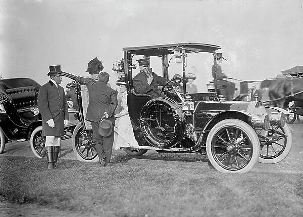 Mrs. Nicholas Longworth Sitting In Door of Auto; with Mrs. Taft, 1912. Creator: Harris & Ewing. Mrs. Nicholas Longworth Sitting In Door of Auto; with Mrs. Taft, 1912. Creator: Harris & Ewing