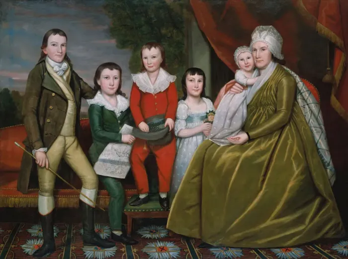 Framed Print : Mrs. Noah Smith and Her Children, 1798. Creator: Ralph Earl Framed Print : Mrs. Noah Smith and Her Children, 1798. Creator: Ralph Earl