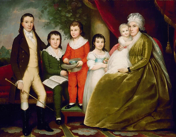 Mrs. Noah Smith and Family, c. 1830. Creator: Ezra Ames