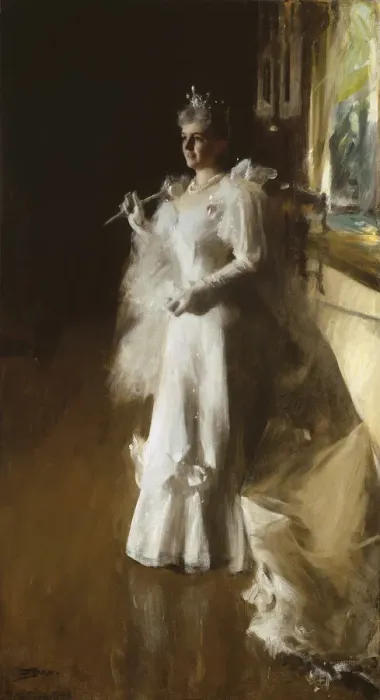 Framed Print : Mrs. Potter Palmer, 1893. Creator: Anders Leonard Zorn Framed Print : Mrs. Potter Palmer, 1893. Creator: Anders Leonard Zorn
