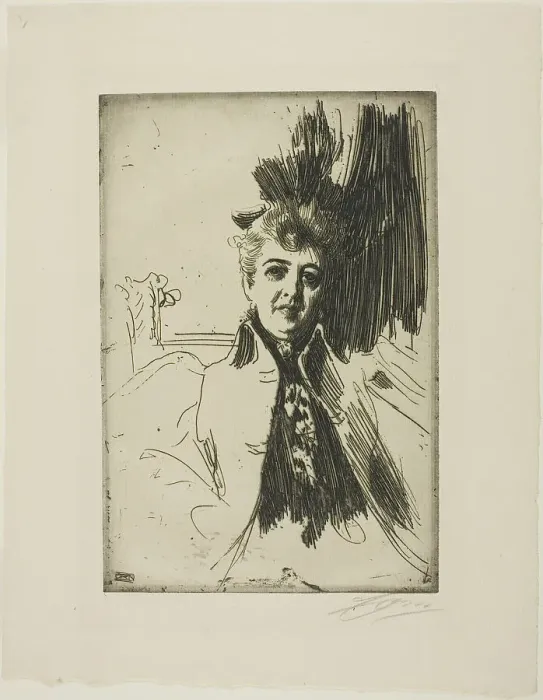 Framed Print : Mrs. Potter Palmer, 1896. Creator: Anders Leonard Zorn Framed Print : Mrs. Potter Palmer, 1896. Creator: Anders Leonard Zorn