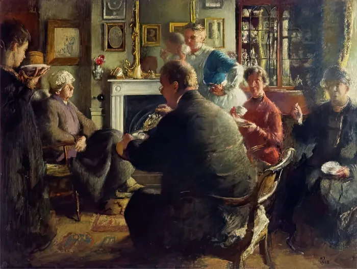 Framed Print : Mrs Raynes Tea Party, 1928. Creator: Henry Tonks. Mrs Raynes Tea Party, 1928. Creator: Henry Tonks Framed Print : Mrs Raynes Tea Party, 1928. Creator: Henry Tonks. Mrs Raynes Tea Party, 1928. Creator: Henry Tonks