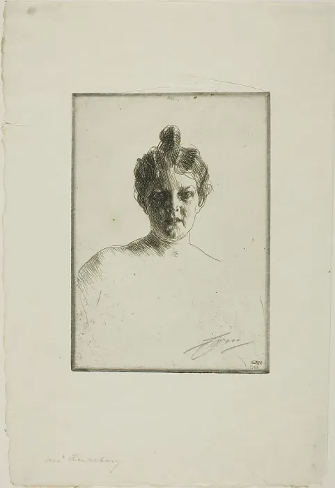 Framed Print : Mrs. Runeberg, 1900. Creator: Anders Leonard Zorn Framed Print : Mrs. Runeberg, 1900. Creator: Anders Leonard Zorn