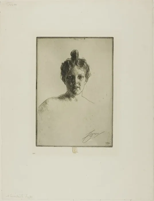 Framed Print : Mrs. Runeberg, 1900. Creator: Anders Leonard Zorn Framed Print : Mrs. Runeberg, 1900. Creator: Anders Leonard Zorn