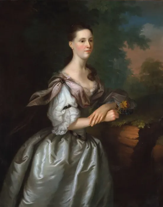 Framed Print : Mrs. Samuel Cutts, ca. 1762-63. Creator: Joseph Blackburn Framed Print : Mrs. Samuel Cutts, ca. 1762-63. Creator: Joseph Blackburn