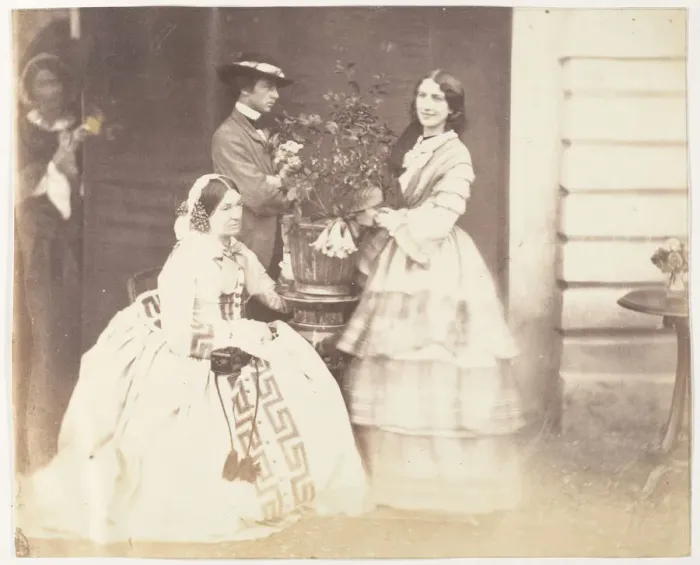 Framed Print : Mrs Stuart, J. C.s and Mrs d Aguilar, Barrackpore, 1858. Creator: Unknown Framed Print : Mrs Stuart, J. C.s and Mrs d Aguilar, Barrackpore, 1858. Creator: Unknown