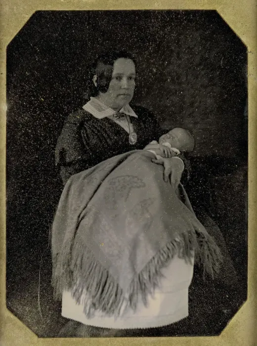 Framed Print : Mrs. Thomas Ustick Walter and Her Deceased Child, ca. 1846. Creators: W. & F Framed Print : Mrs. Thomas Ustick Walter and Her Deceased Child, ca. 1846. Creators: W. & F