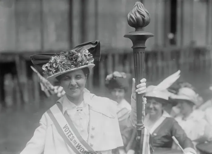 Framed Print : Mrs. Van Winkle and Suffrage torch, between c1910 and c1915. Creator: Bain News Service Framed Print : Mrs. Van Winkle and Suffrage torch, between c1910 and c1915. Creator: Bain News Service