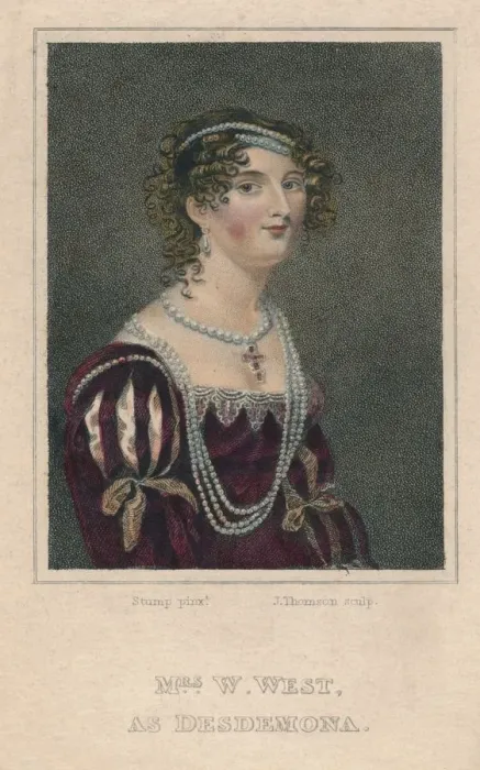 Framed Print : Mrs. W. West as Desdemona, 1818. Creator: John Peter Thompson Framed Print : Mrs. W. West as Desdemona, 1818. Creator: John Peter Thompson