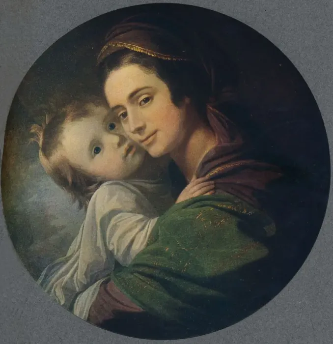 Framed Print : Mrs. West and Child, 1770, (1909). Artist: Benjamin West Framed Print : Mrs. West and Child, 1770, (1909). Artist: Benjamin West