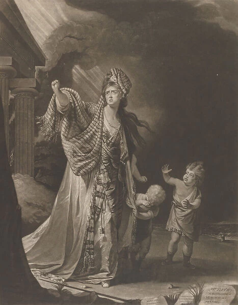 Mrs. Yates in the Character of Medea, 1771. Creator: William Dickinson