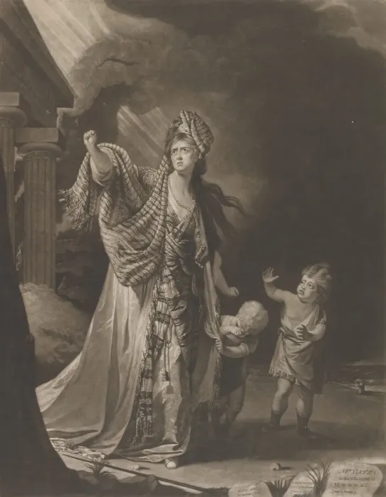 Framed Print : Mrs. Yates in the Character of Medea, 1771. Creator: William Dickinson Framed Print : Mrs. Yates in the Character of Medea, 1771. Creator: William Dickinson