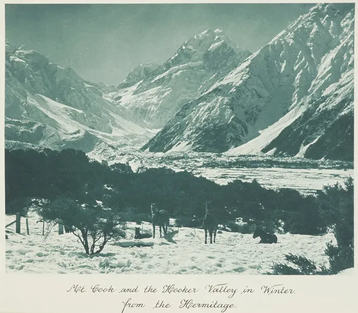 Framed Print : Mt Cook and the Hooker Valley in winter, from the Hermitage, 1920s. Creator: Harry Moult Framed Print : Mt Cook and the Hooker Valley in winter, from the Hermitage, 1920s. Creator: Harry Moult