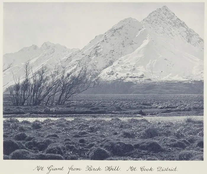 Framed Print : Mt Giant from Birch Hill, Mt Cook district. From the album: Record Pictures of New Zealand, 1920s. Creator: Harry Moult Framed Print : Mt Giant from Birch Hill, Mt Cook district. From the album: Record Pictures of New Zealand, 1920s. Creator: Harry Moult