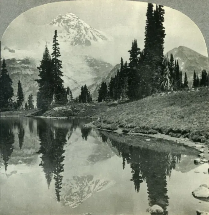 Framed Print : Mt. Rainier from Mirror Lake, Indian Henrys Hunting Ground, Mt. Rainier National Park Framed Print : Mt. Rainier from Mirror Lake, Indian Henrys Hunting Ground, Mt. Rainier National Park