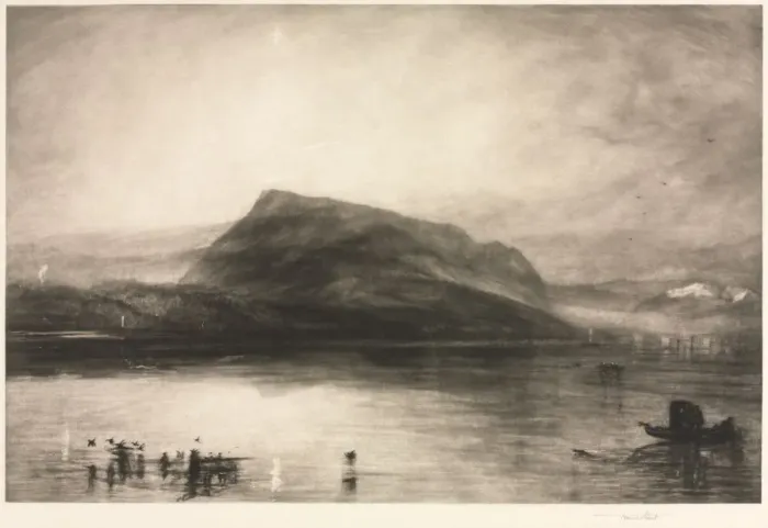 Framed Print : Mt. Rigi at Dawn, 1910. Creator: Frank Short (British, 1857-1945) Framed Print : Mt. Rigi at Dawn, 1910. Creator: Frank Short (British, 1857-1945)
