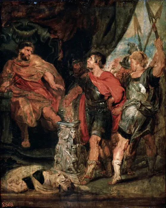 Framed Print : Mucius Scaevola before Porsenna, 1630s. Artist: Peter Paul Rubens Framed Print : Mucius Scaevola before Porsenna, 1630s. Artist: Peter Paul Rubens