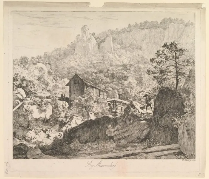 Framed Print : Around Muckendorf, 1818. Creator: Johann Christian Erhard Framed Print : Around Muckendorf, 1818. Creator: Johann Christian Erhard