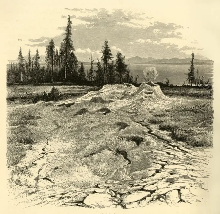 Framed Print : Mud-Springs, 1872. Creator: John J. Harley Framed Print : Mud-Springs, 1872. Creator: John J. Harley