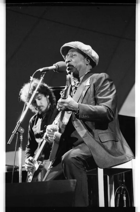 Framed Print : Muddy Waters, American blues musician, Capital Jazz, 1979. Artists: Brian O Connor, Unknown Framed Print : Muddy Waters, American blues musician, Capital Jazz, 1979. Artists: Brian O Connor, Unknown