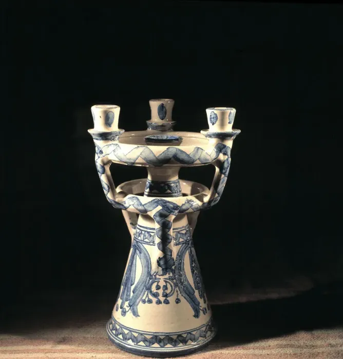 Framed Print : Muel ceramic candelabra, workshop of recovery of ancient potteries of the 15th and 16th centuries