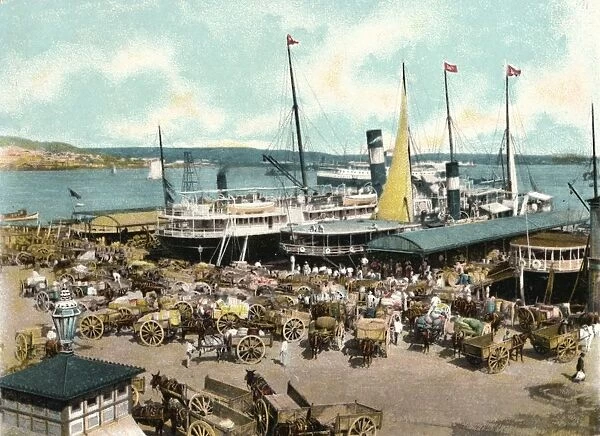 Muelle de Luz harbour with ferries, Havana, Cuba, 1904