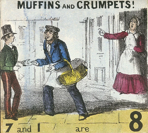 Muffins and Crumpets!, Cries of London, c1840. Artist: TH Jones