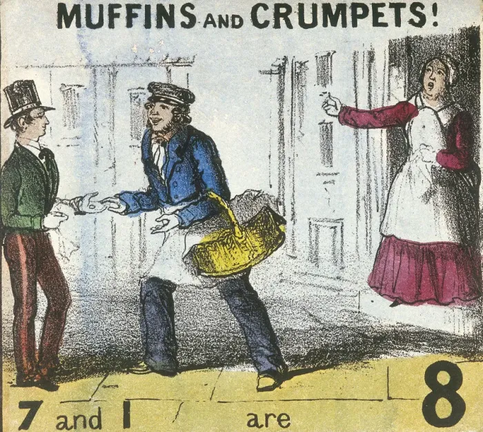 Framed Print : Muffins and Crumpets!, Cries of London, c1840. Artist: TH Jones Framed Print : Muffins and Crumpets!, Cries of London, c1840. Artist: TH Jones