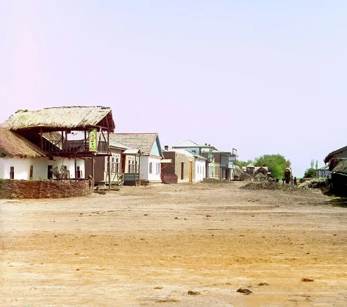 Framed Print : Mugan: Settlement of Petropavlovskoe; a street (seventy-seven households), between 1905 and 1915. Creator: Sergey Mikhaylovich Prokudin-Gorsky Framed Print : Mugan: Settlement of Petropavlovskoe; a street (seventy-seven households), between 1905 and 1915. Creator: Sergey Mikhaylovich Prokudin-Gorsky