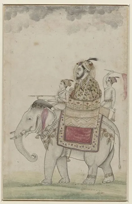Framed Print : Mughal prince sitting on an elephant, 1675-1700. Creator: Anon Framed Print : Mughal prince sitting on an elephant, 1675-1700. Creator: Anon